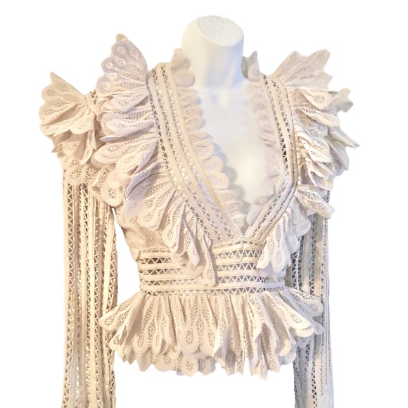 Zimmmermann Unbridled Battenberg Bodice Top Blouse - Picture 2 of 9